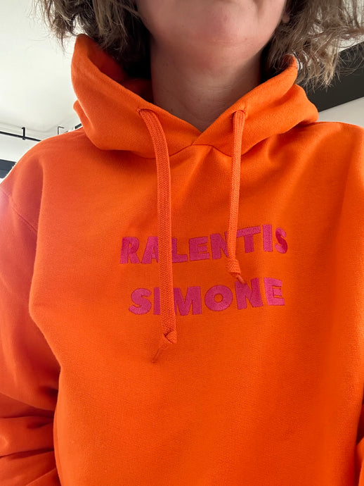 Sweat orange capuche Ralentis Simone