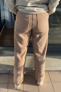 Pantalon à carreaux coton bio