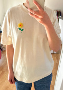 T-shirt fleur coton bio (plusieurs tailles)
