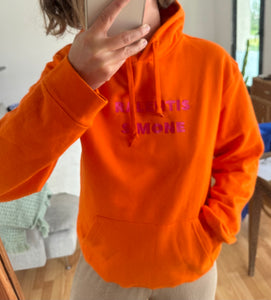 Sweat orange capuche Ralentis Simone