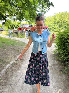 Jupe fleurie midi