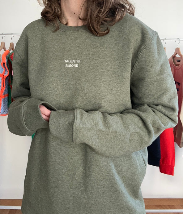 Sweat kaki chiné Ralentis Simone (coton bio)