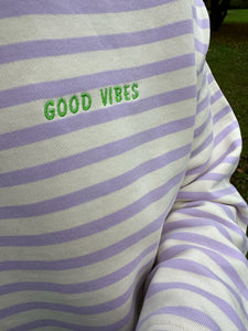 Sweat marinière GOOD VIBES (coton bio)