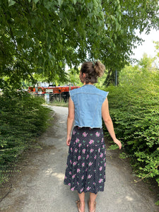 Jupe fleurie midi