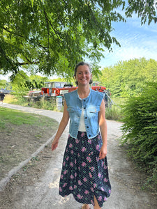 Jupe fleurie midi