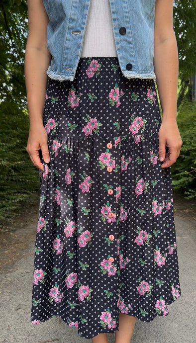 Jupe fleurie midi
