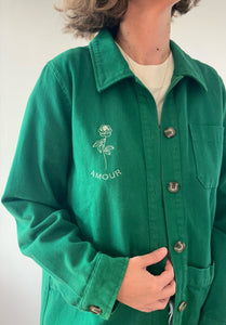 Veste verte brodée