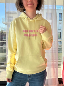 Sweat jaune Ralentis Simone (petite ou grande broderie)