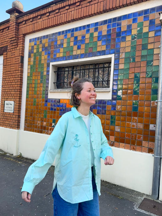 Chemise vert d’eau Amour