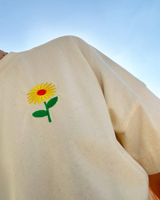T-shirt fleur coton bio (plusieurs tailles)