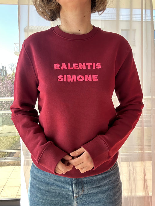Sweat bordeaux Ralentis Simone