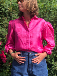 Chemise rose à carreaux