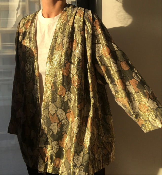 Kimono imprimé doré
