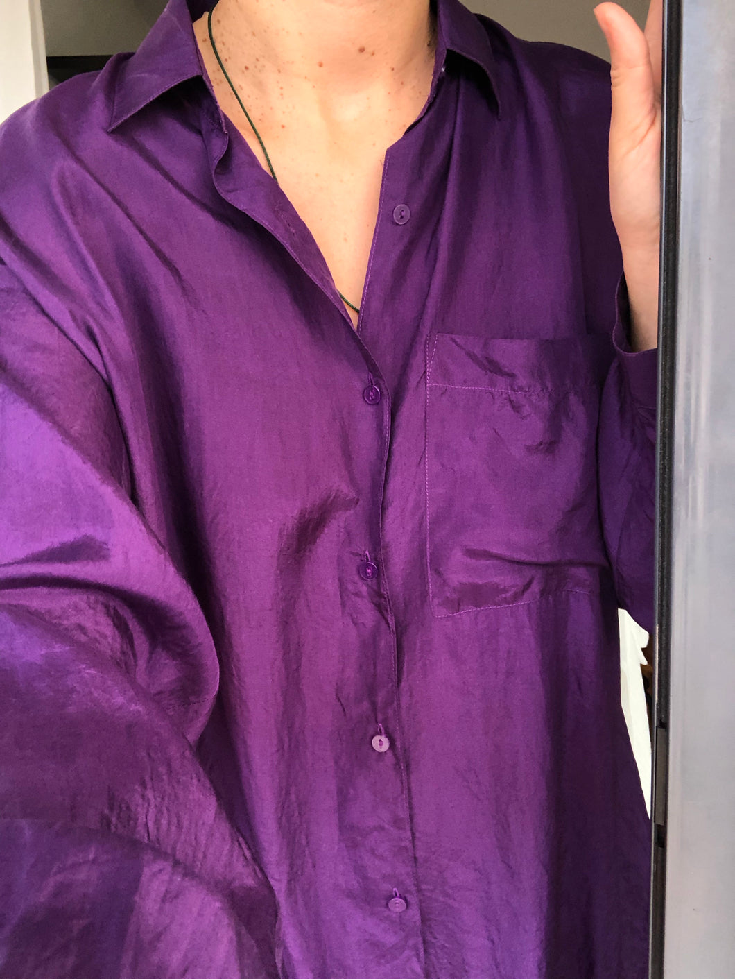 Chemise en soie violette