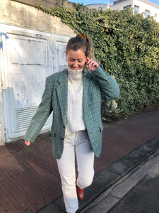 Blazer en laine à carreaux