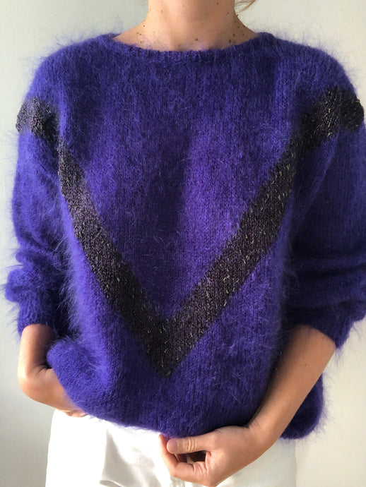 Pull violet fait-main