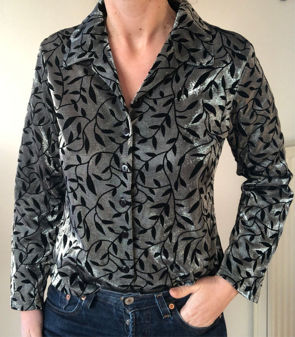 Chemise argentée feuilles