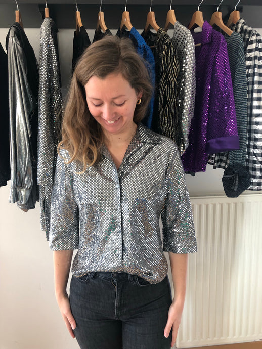Chemise à sequins argentés