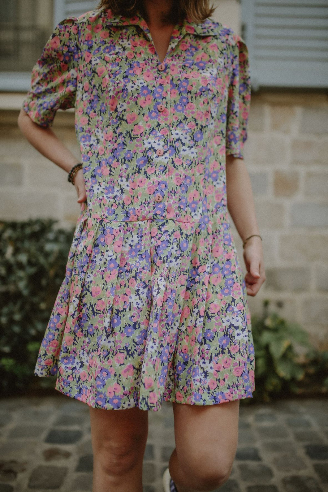 Robe fleurie (upcycling)