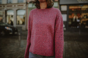Pull vintage rose chiné